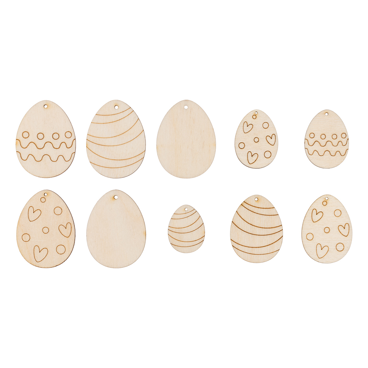 Заготовка деревянная ПАСХА Набор подвесок "Пасхальные" 10шт, 10*7см