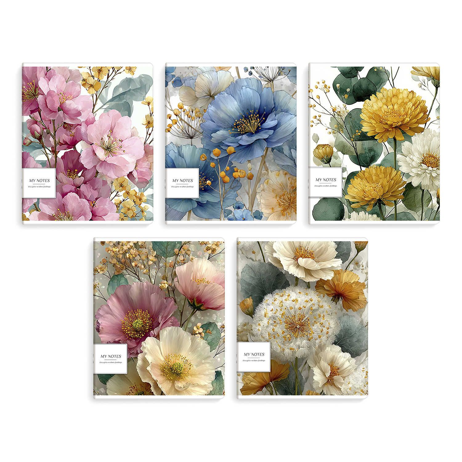 Тетрадь А5 48л кл. Феникс+ "Цветы" выб.УФ-лак