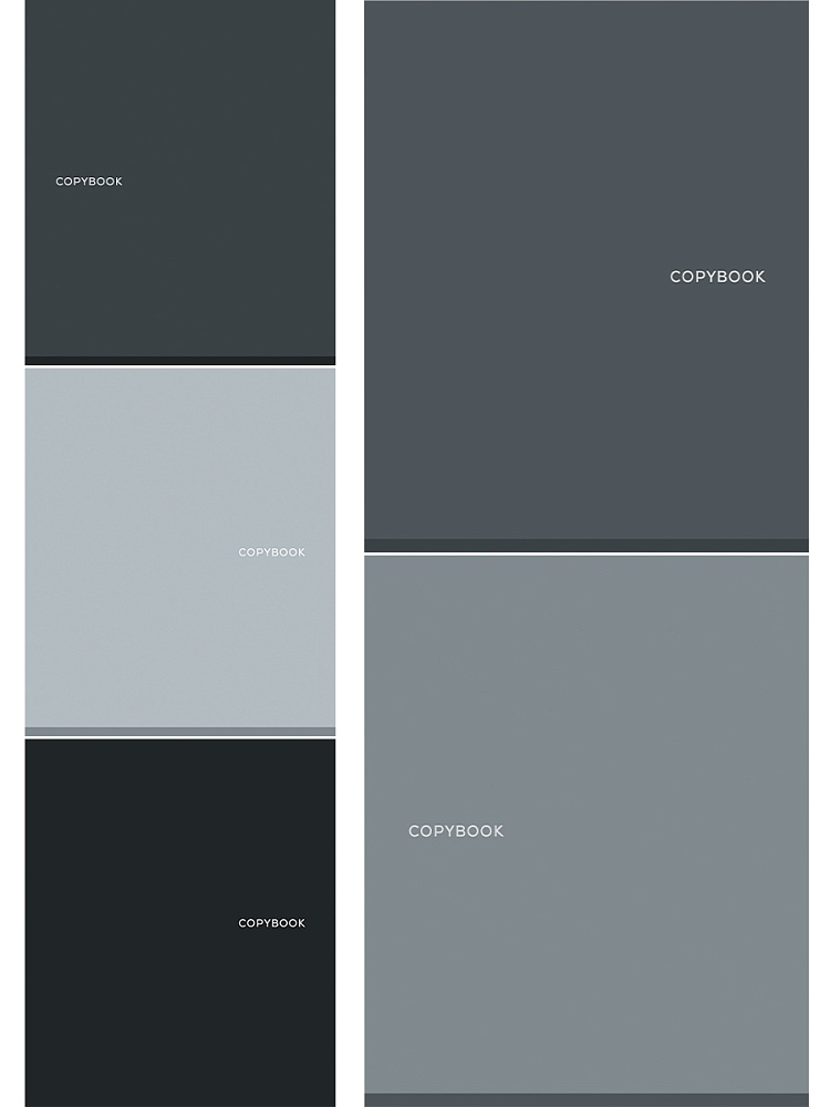 Тетрадь А5 48л кл. Проф-Пресс "Оттенки серого - 2" софт-тач, 5диз.в блоке