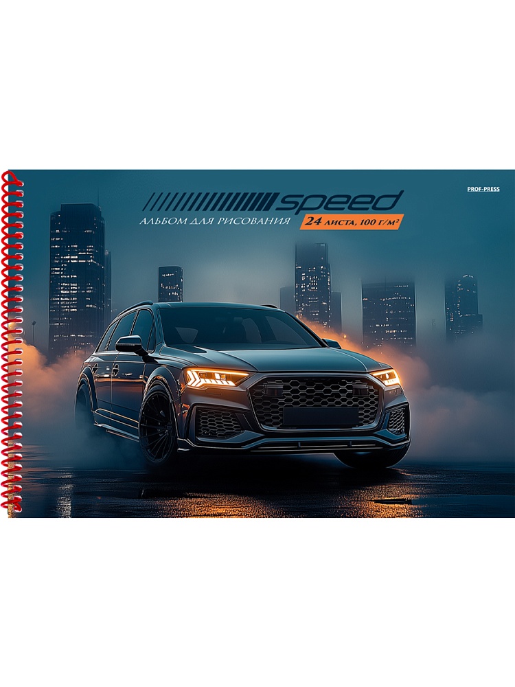 Альбом А4 24л гребень "Дрифт в ночном городе" пл. 100гр/м