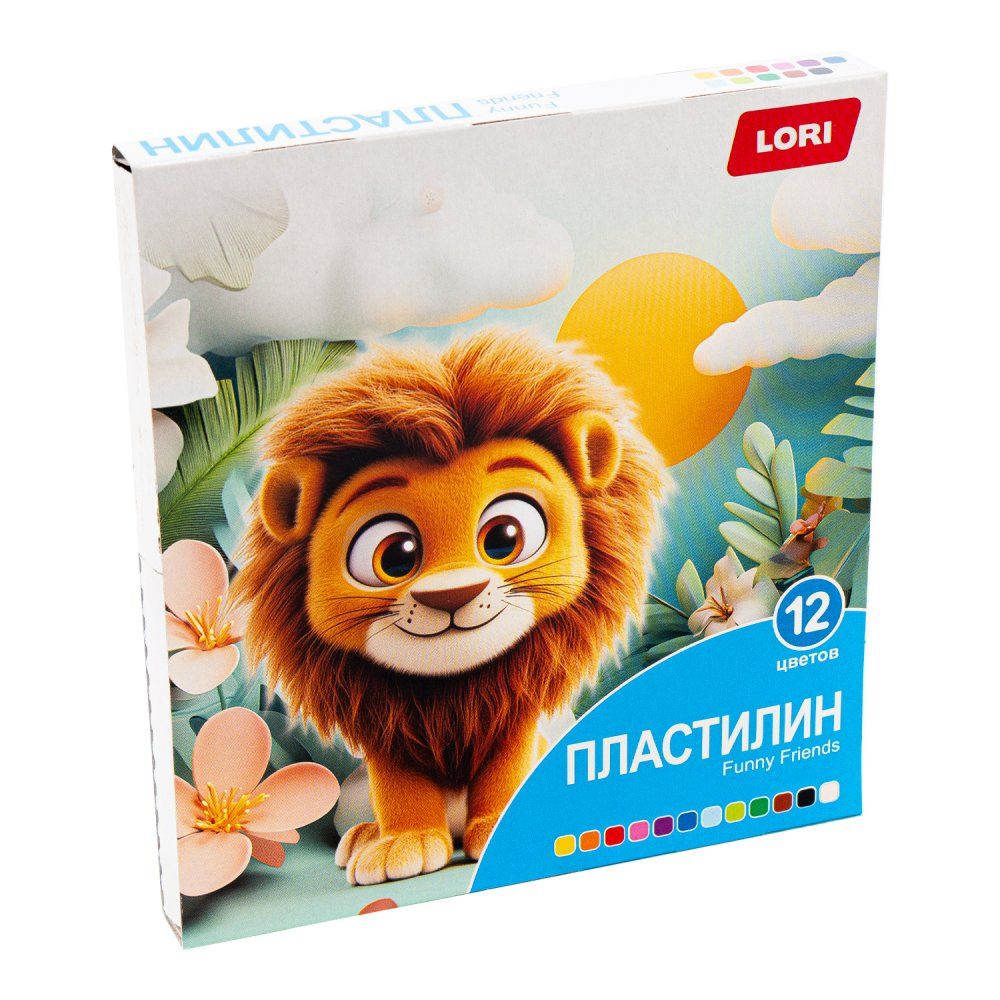 Пластилин 12цв 180гр. FUNNY FRIENDS (Веселые друзья), пенал