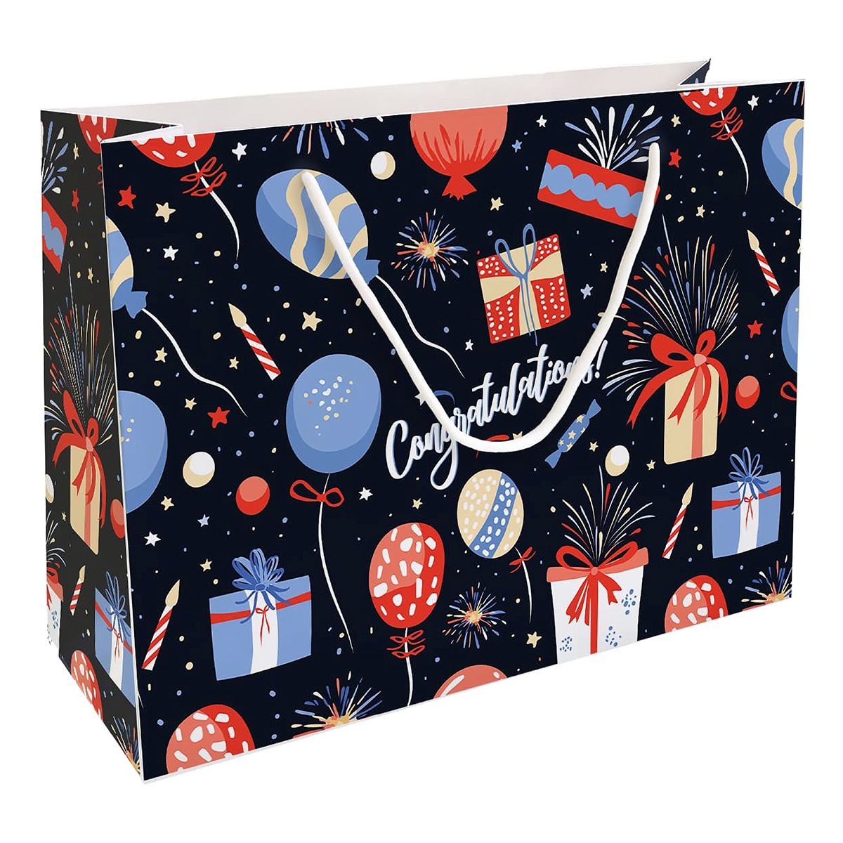 Пакет подар. бумажн. 36*26*12 см, 200гр/м2  Bang. Синий