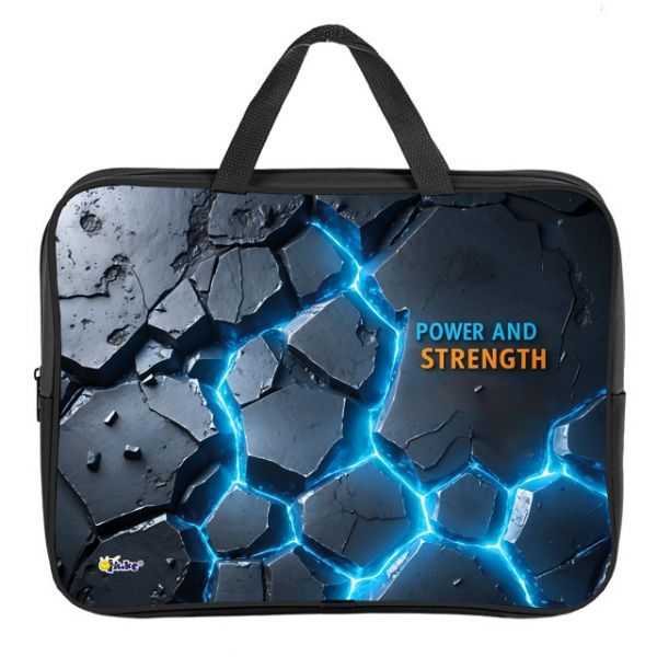 Папка А4 (350*265*45) с ручками, молния, ткань "Неоновый разлом"