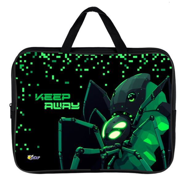 Папка А4 (350*265*80) с ручками, молния, ткань "Робот паук"