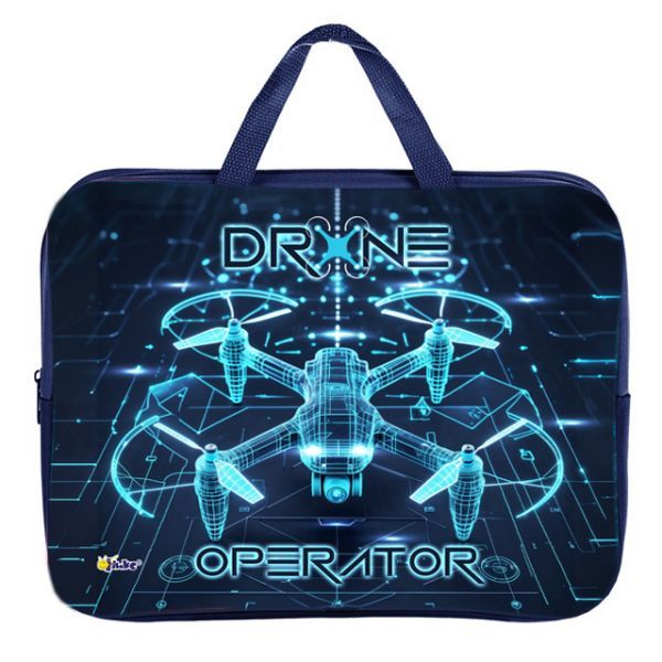 Папка А4 (350*265*80) с ручками, молния, ткань "Дрон"