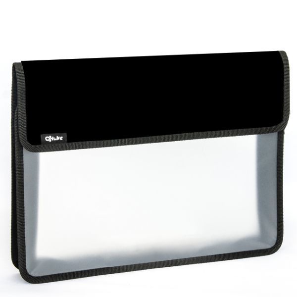 Папка д/тетрад. А4 (340*250*70) на липучке, пластик/ткань "Чёрный графит"