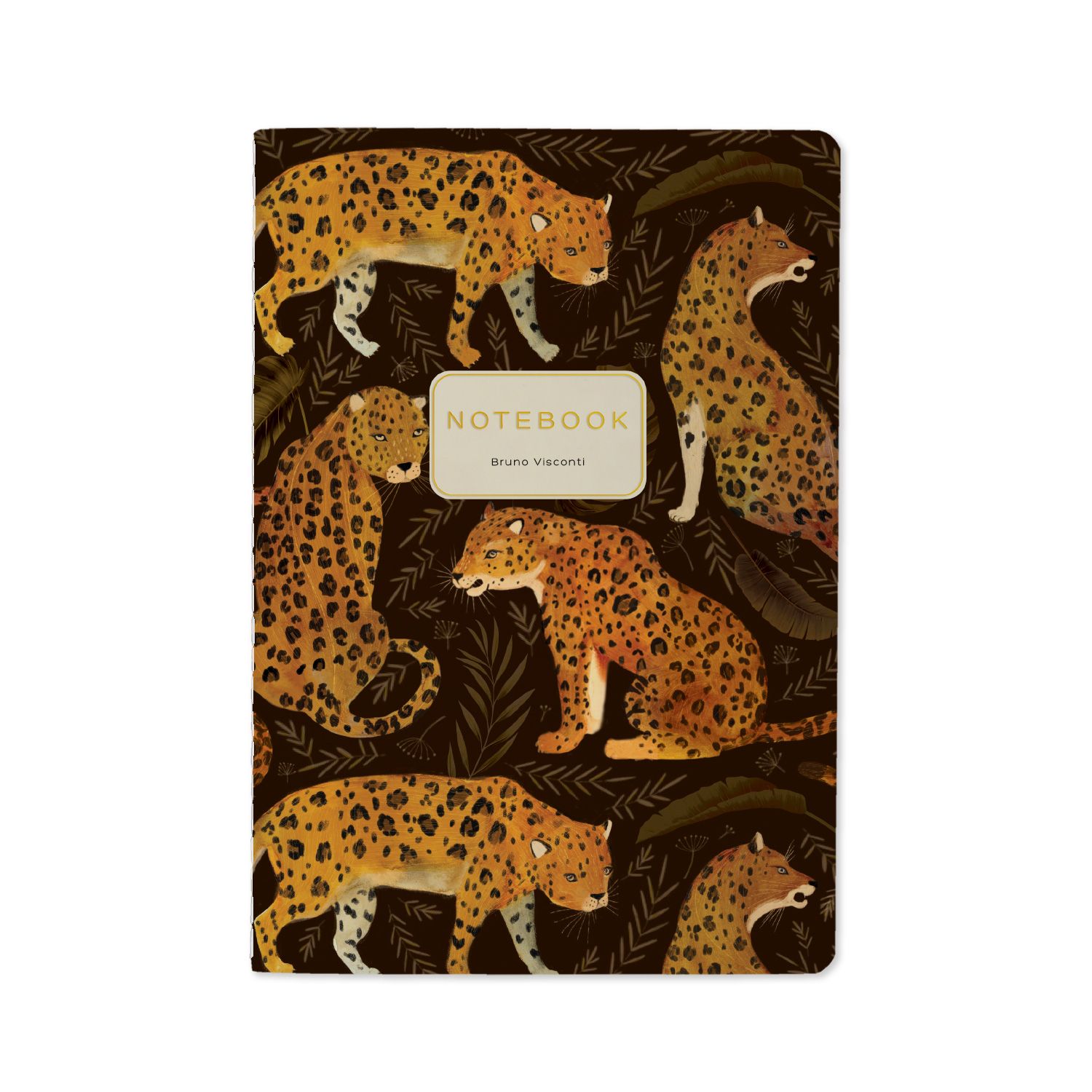 Записная книжка А5  40л. картон, сшивка "Fauna. Leopard" кл., софт-тач, фольга