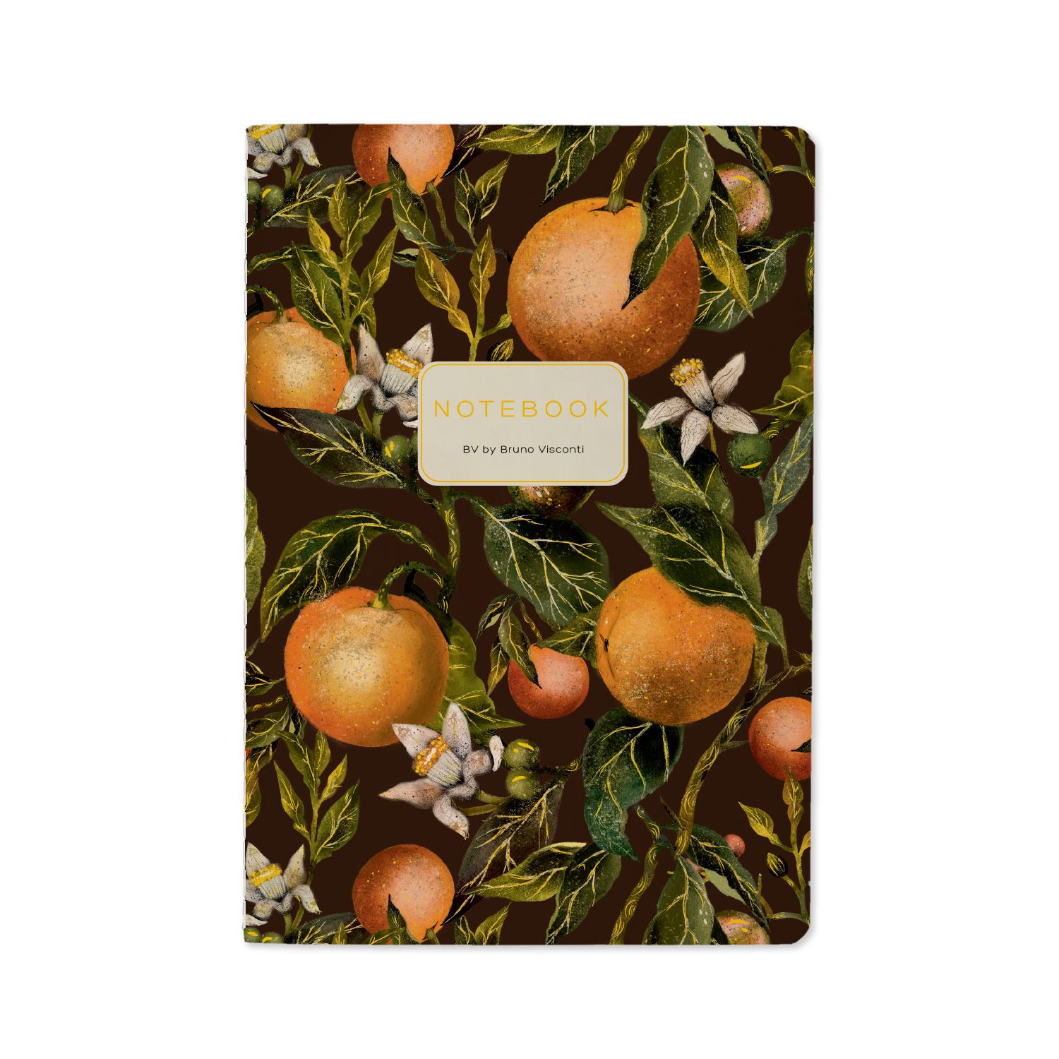 Записная книжка А5  40л. картон, сшивка "Flora. Paradise. Oranges" лин., софт-тач, фольга
