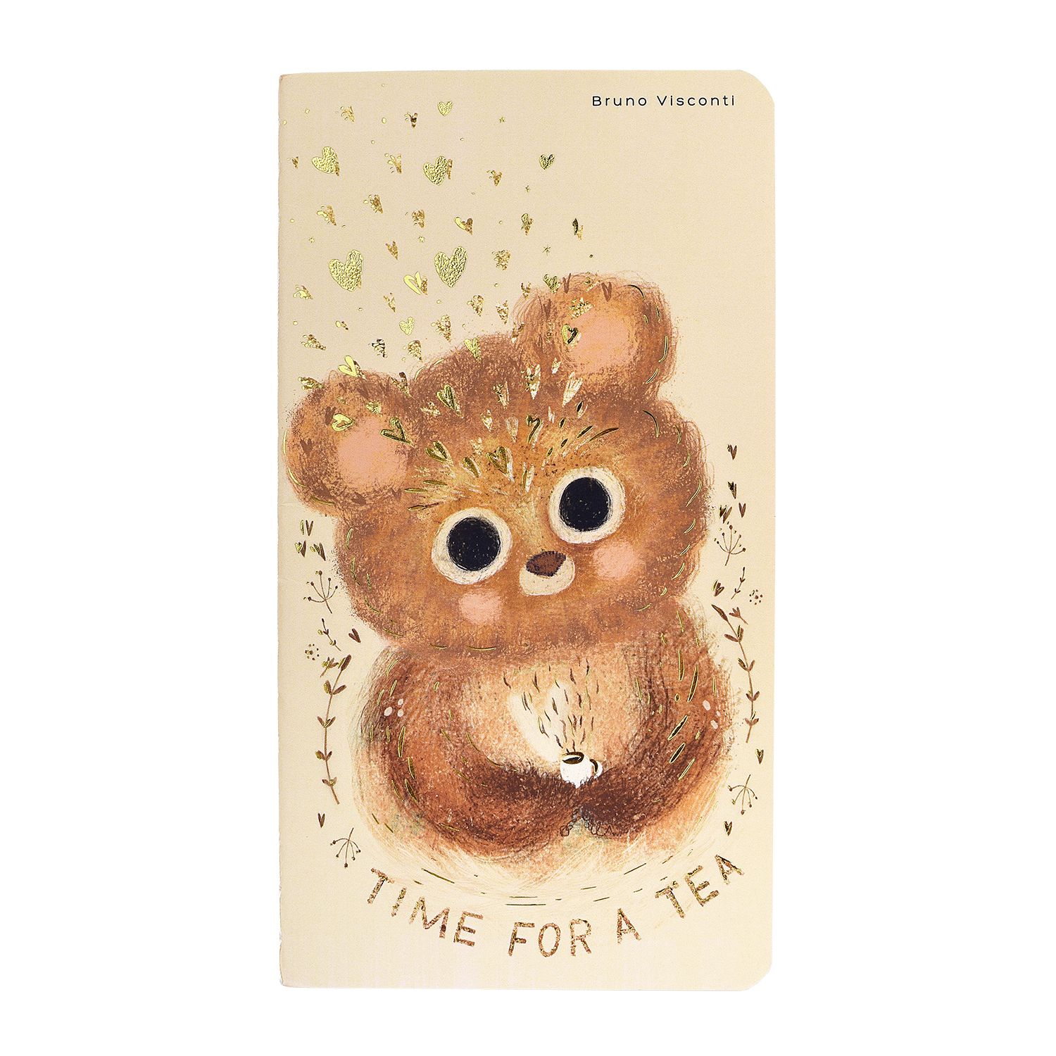 Записная книжка А6  30л. картон, сшивка "Love me. Медвежонок" кл., софт-тач, фольга