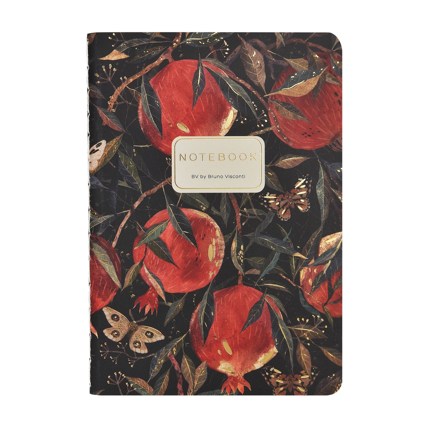 Записная книжка А6-  32л. картон, сшивка "Flora. Гранат" кл., софт-тач, фольга