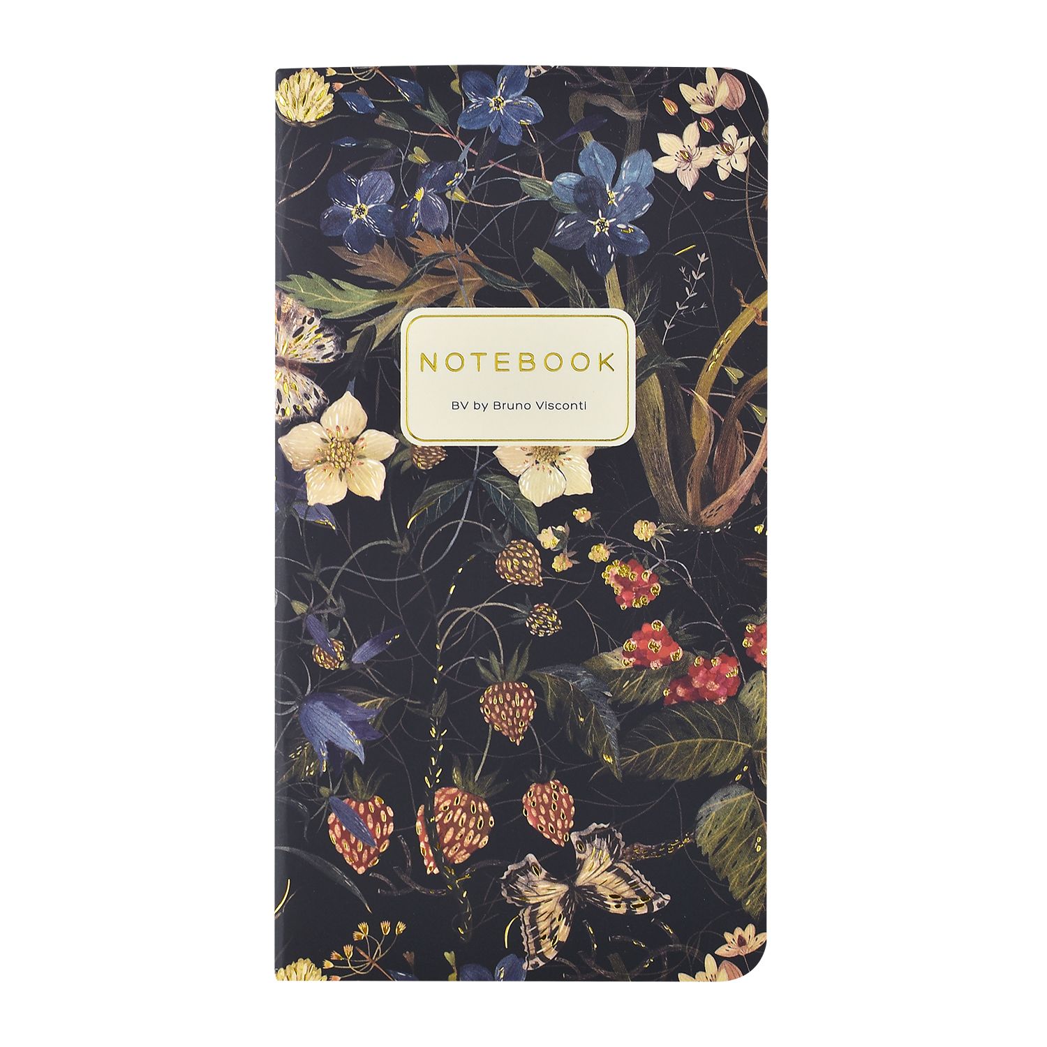 Записная книжка А6  30л. картон, сшивка "Flora. Лесные ягоды" кл., софт-тач, фольга