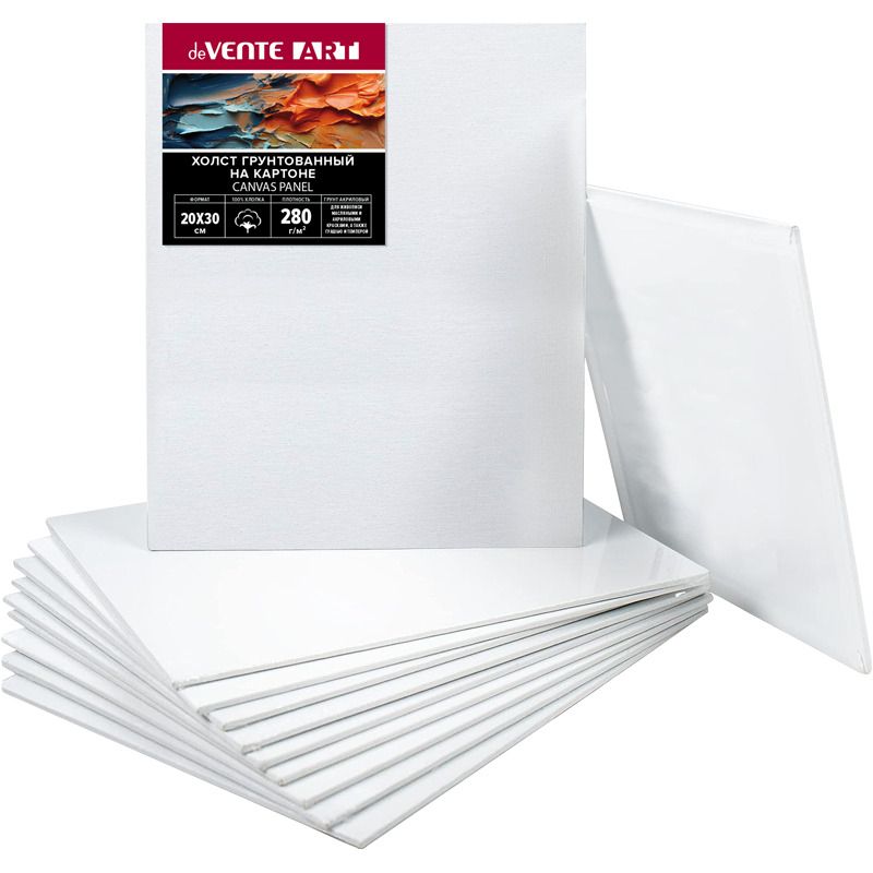 Холст на картоне 20*30 см "ART" 100% хлопок, 280 г/м2, мелкое зерно