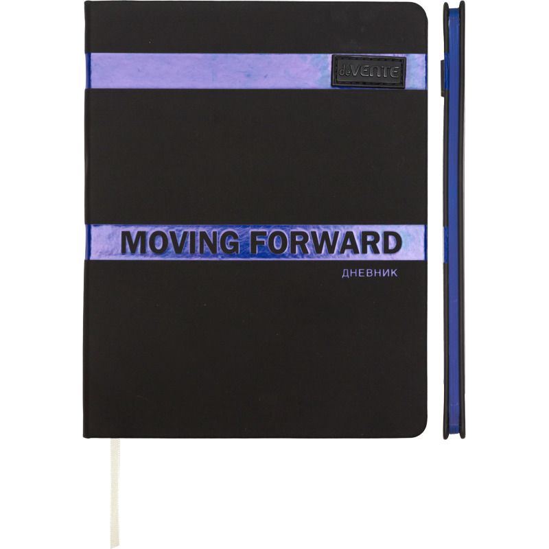 Дневник универсальн. обл. кожзам, тв.пер. "Moving Forward. Blue", аппликац.,48л,ляссе