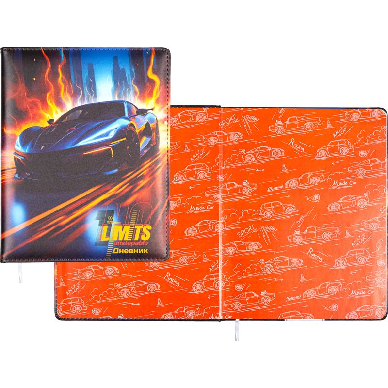Дневник универсальн. обл. кожзам, тв.пер. "No Limits" с поролоном, 48л,ляссе