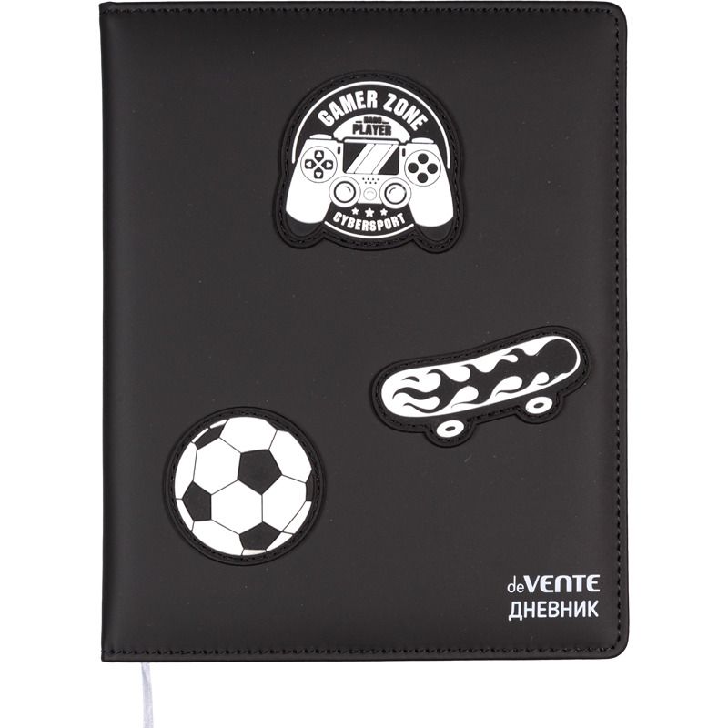 Дневник универсальн. обл. кожзам, тв.пер. "Adventure Zone"  с поролоном, аппликац. ,48л,ляссе