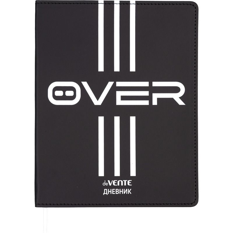 Дневник универсальн. обл. кожзам, интегр. "OVER", шелкография, 48л, ляссе