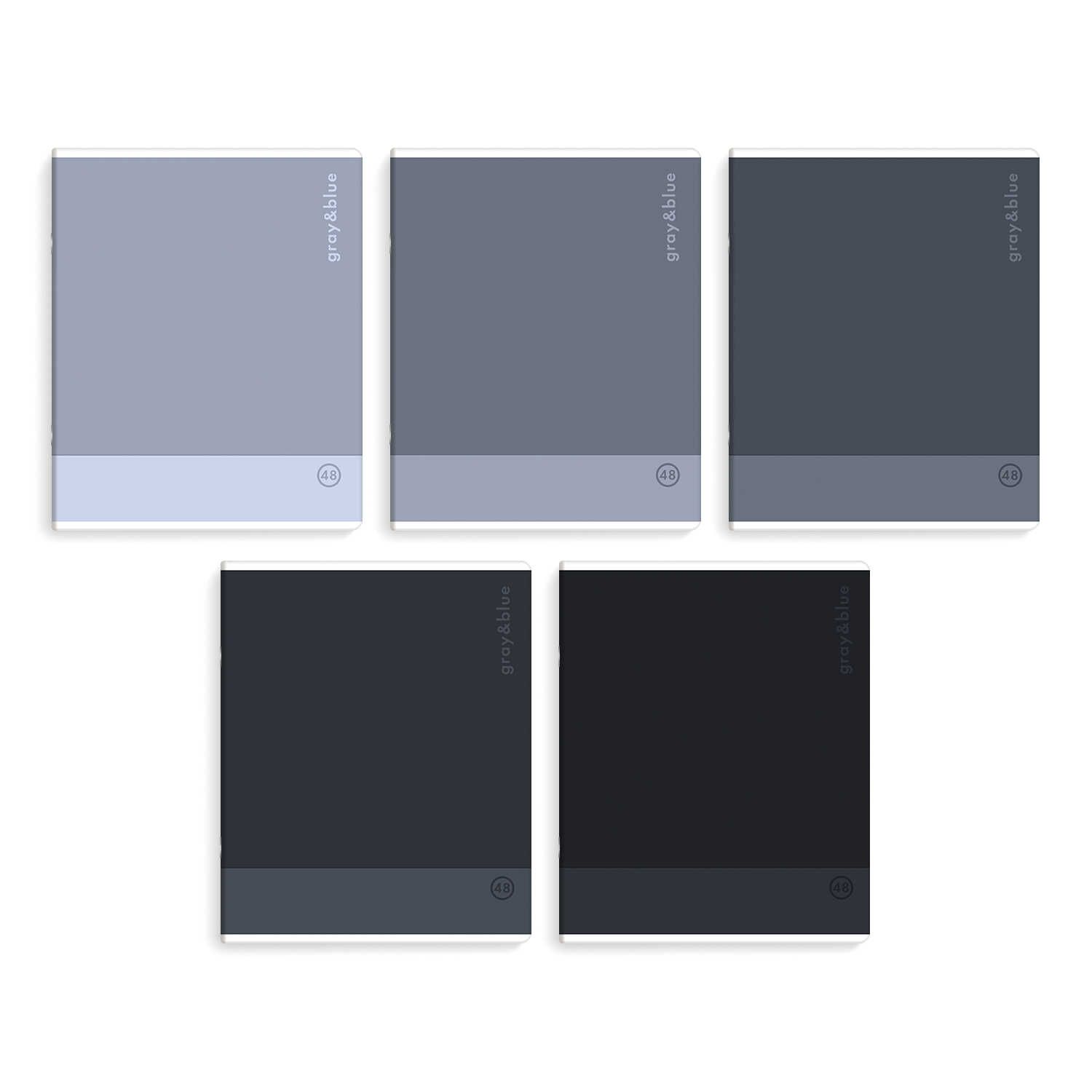 Тетрадь А5 48л кл. Феникс+ "Оттенки серого" выб.твин-лак