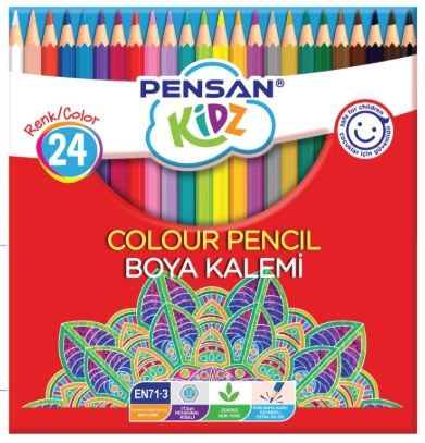 Карандаши цвет. 24цв Pensan KIDZ  шестигранные