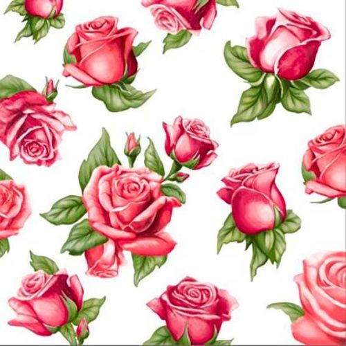 Салфетка Art Bouquet Rondo "Красные розы" Ф32см, 12шт., 3-х слойная