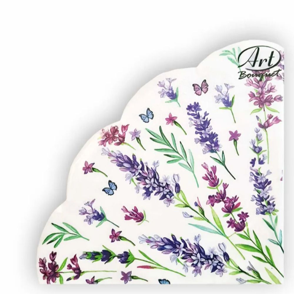 Салфетка Art Bouquet Rondo "Лаванда" Ф32см, 12шт., 3-х слойная