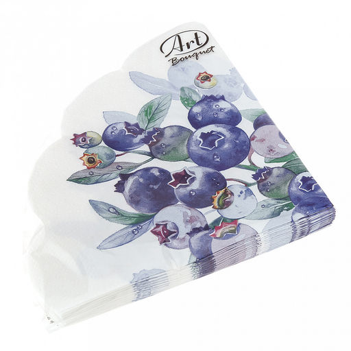 Салфетка Art Bouquet Rondo "Черника" Ф32см, 12шт., 3-х слойная