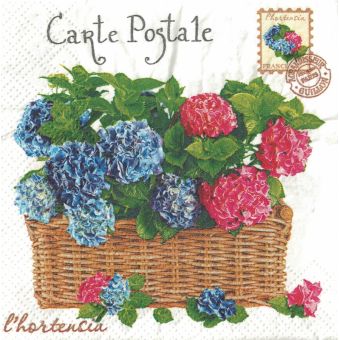 Салфетка Bouquet de Luxe "Гортензия" 24*24см, 25шт., 3-х слойная