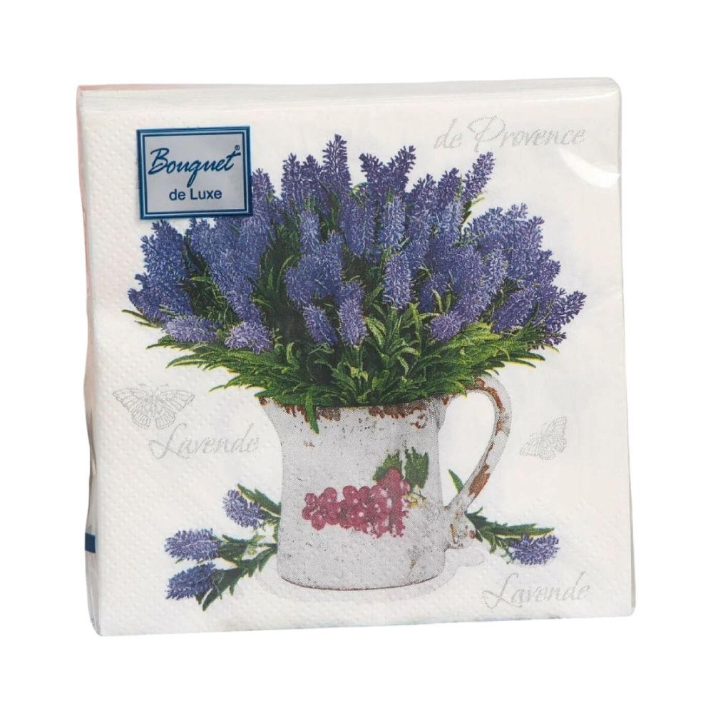 Салфетка Bouquet de Luxe "Лаванда" 24*24см, 25шт., 3-х слойная