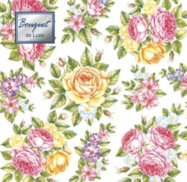 Салфетка Bouquet de Luxe "Поле роз" 24*24см, 25шт., 3-х слойная