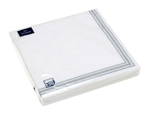 Салфетка Bouquet "Рамка Барокко.Серебро" 33*33см, 30шт., 2-х слойная