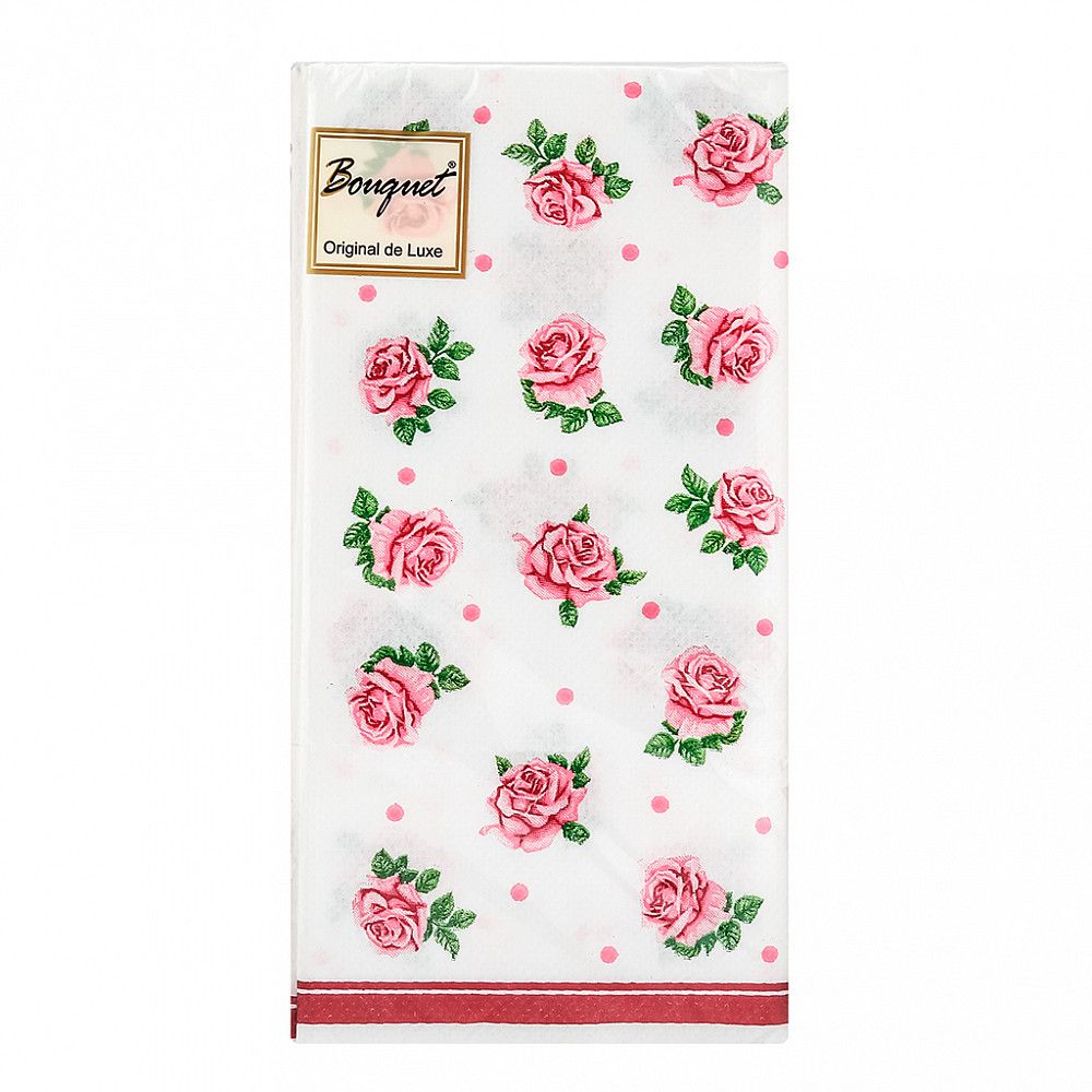 Салфетка Bouquet "Original de Luxe "Розита" 33*33см,1/8  20шт., 2-х слойная, белые