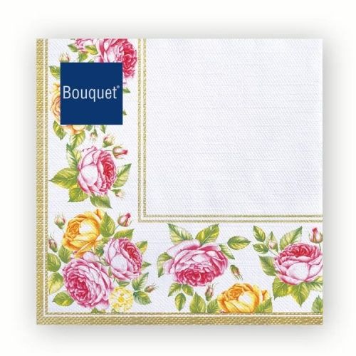 Салфетка Bouquet "Скатерть с розами" 33*33см, 20шт., 3-х слойная