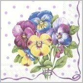 Салфетка Art Bouquet "Анютины глазки" 33*33см, 20шт., 3-х слойная