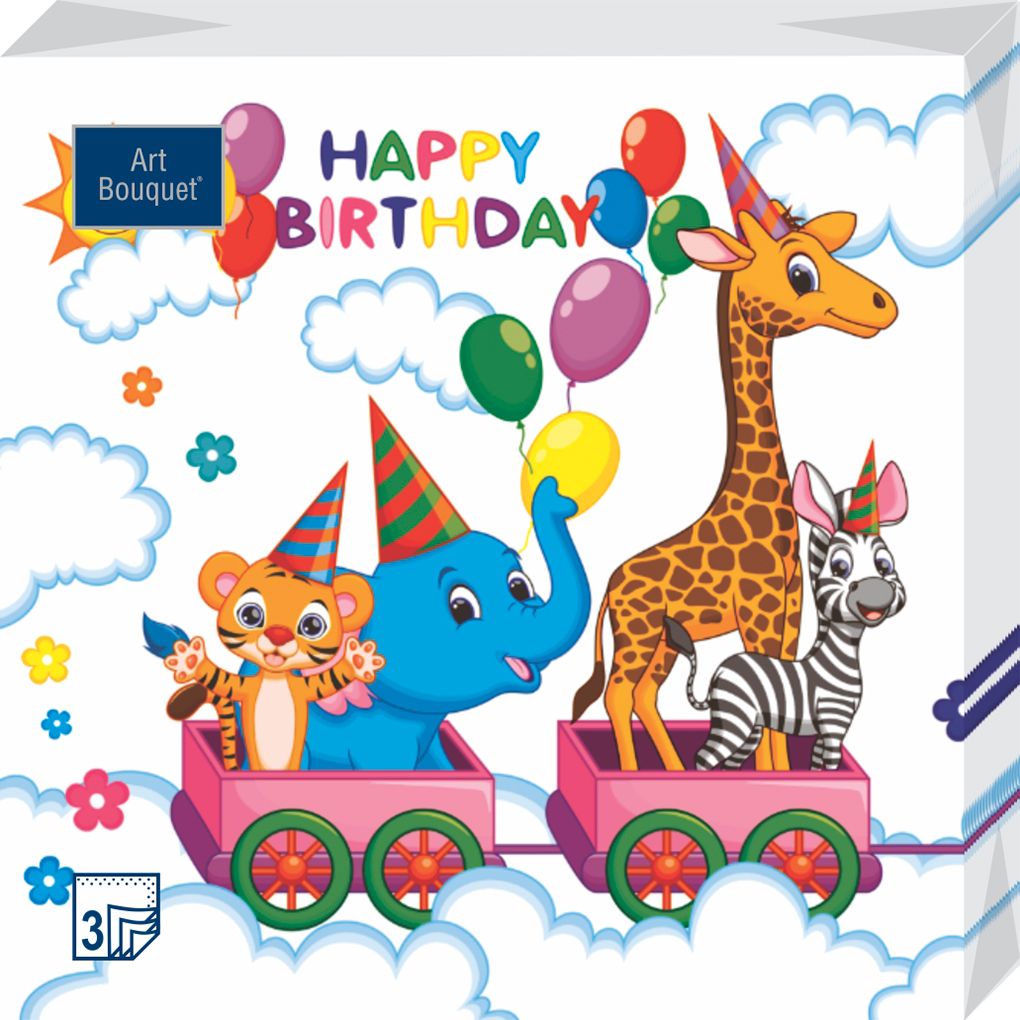 Салфетка Art Bouquet "Зоопарк" 33*33см, 20шт., 3-х слойная