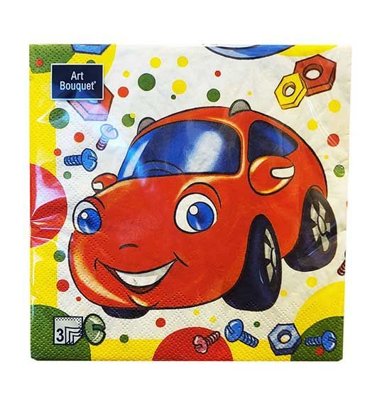 Салфетка Art Bouquet "Классные машинки" 33*33см, 20шт., 3-х слойная