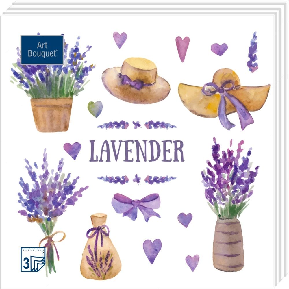 Салфетка Art Bouquet "Прованс" 33*33см, 20шт., 3-х слойная