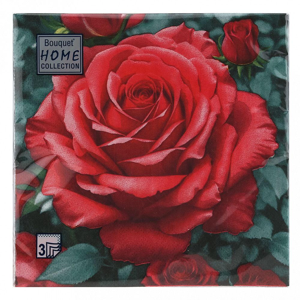 Салфетка Bouquet Home Collection Classic "Прекрасная роза" 33*33см, 20шт., 3-х слойная