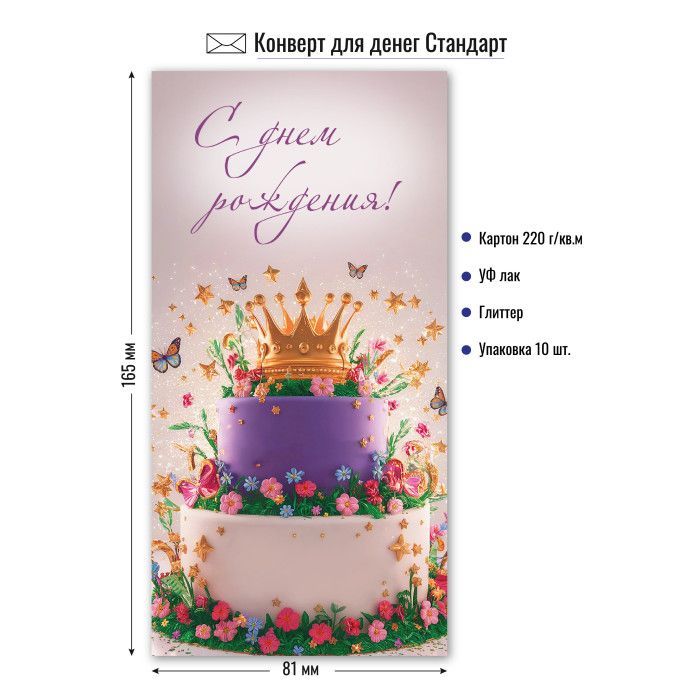 Конверт для денег "В День Рождения"