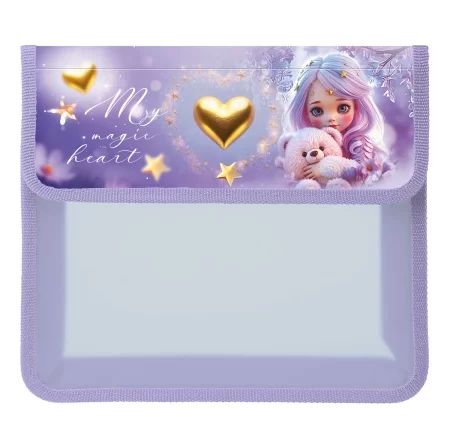 Папка д/тетрад. А5 (240*205*40) 1отд. на липучке, пластик "Лилу"