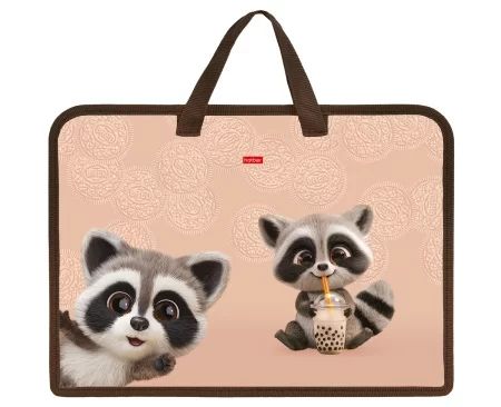 Папка А4 (340*245*35) с ручками, молния, пластик "ВОТ ЕНОТ"