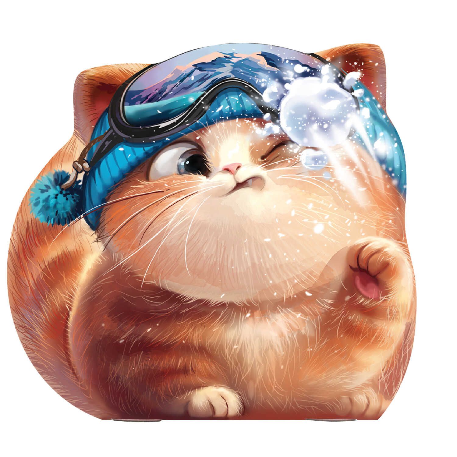 Блокнот 130*120мм  32л скоба "Котёнок и снежок" диз.блок, мат.лам., фигур.выруб.