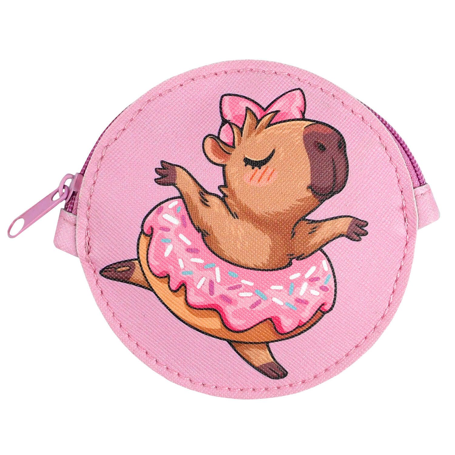 Кошелек для банкнот и монет Феникс+ "Капибара летит" 9*9см, кожзам, молния