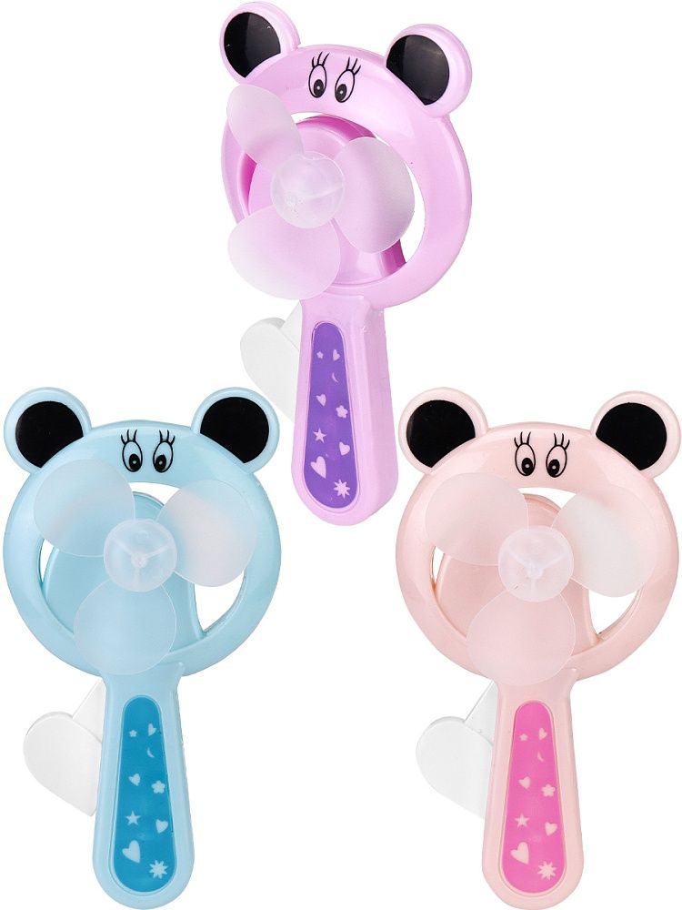 Вентилятор детский "Мишка" 15см, цвет микс