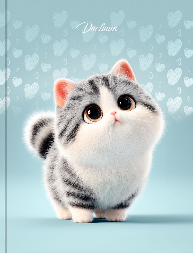 Дневник нач. шк. обл. 7БЦ "Милый котик" глянц.лам., 48л.