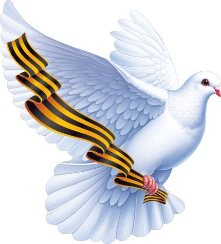 Украшение на скотче 20*19см "Голубь левый с георгиевской лентой"