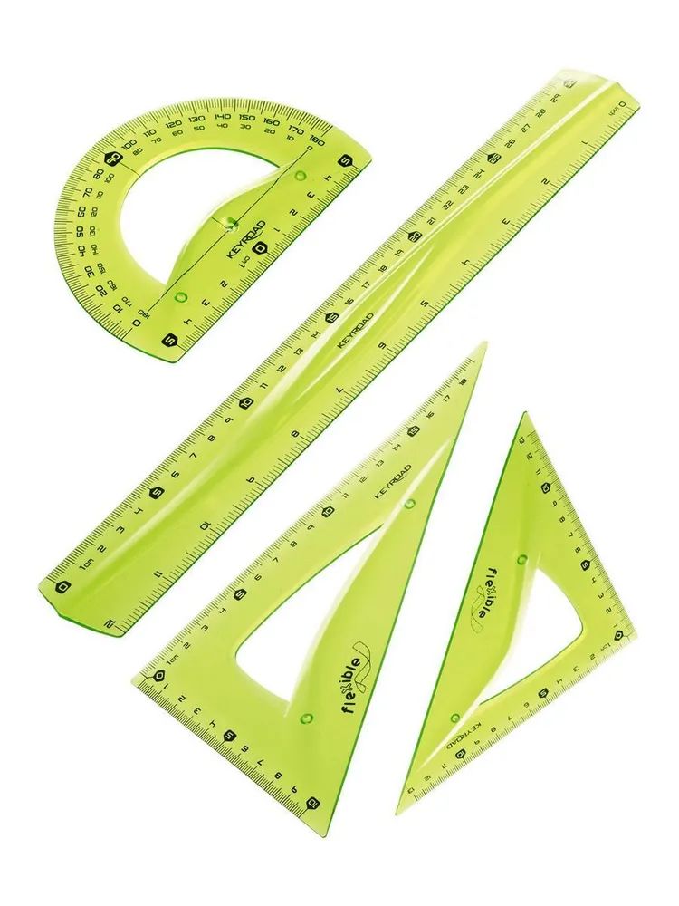 Набор геометрический KEYROAD (2треуг., 30см лин., трансп.)