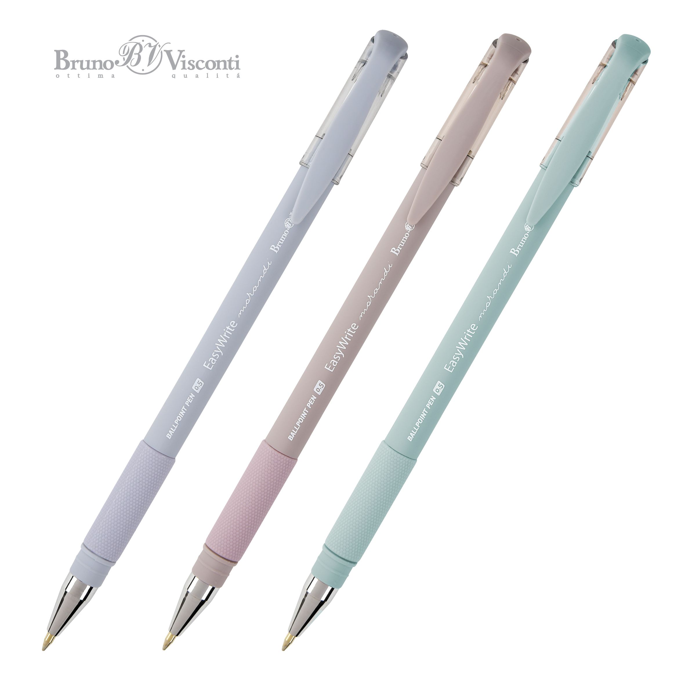 Ручка шар. BV "EasyWrite. Morandi" 0,5мм, синяя, 3 вида