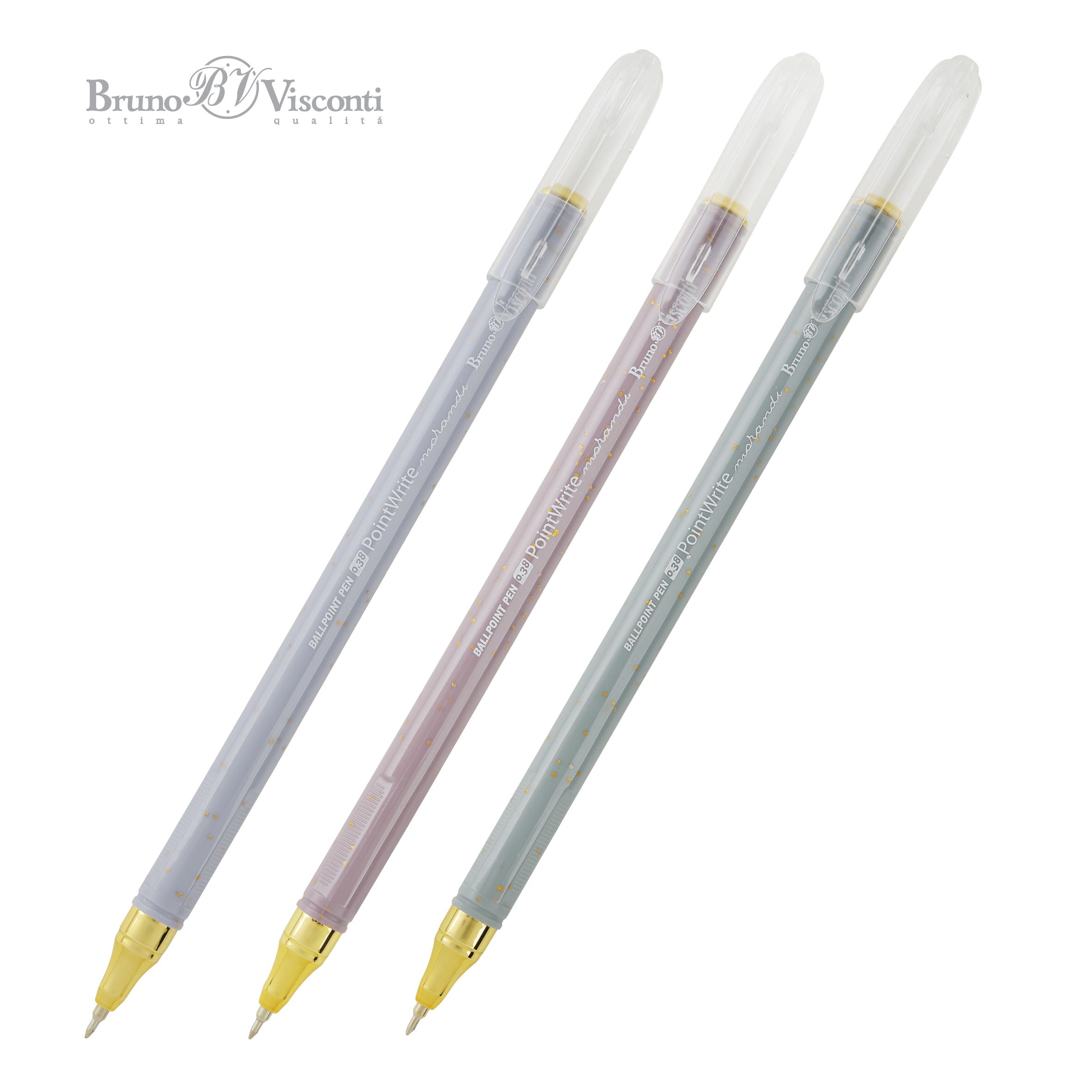 Ручка шар. BV "PointWrite. Morandi diamond" 0,38мм, синяя, 3 вида