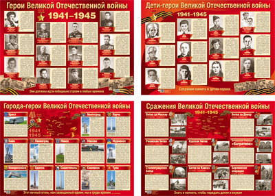 Комплект плакатов А2 "Великая Отечественная Война" 4 плаката