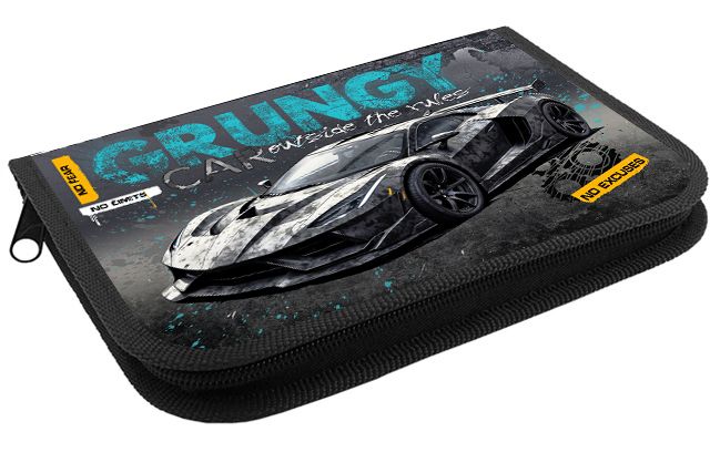 Пенал 1 отд. (212*135*26) молния, лам.картон "Авто гранж"