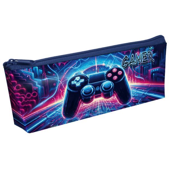 Пенал-косметичка (225*190*80) молния, ткань "Неоновый джойстик"